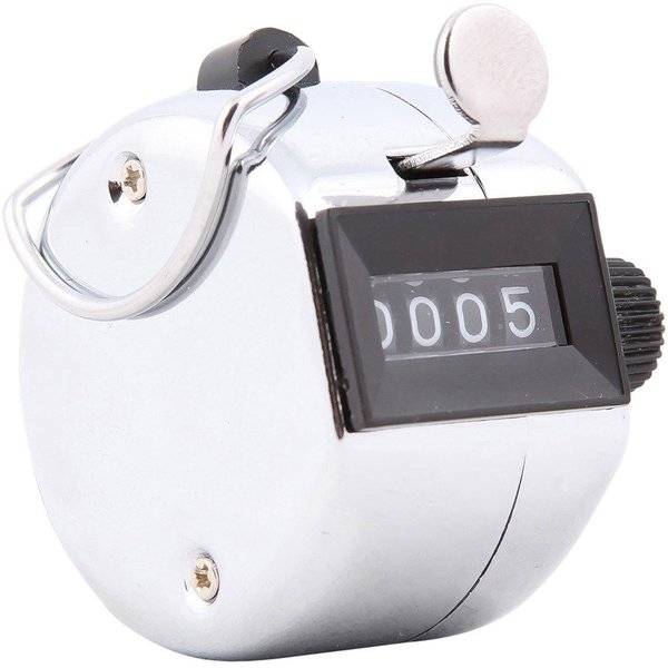 Baumgartens Tally Counter, Count to 9999, Silver/Black BAU43010